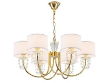 NEWPORT 4360 4366/C new gold , Люстра, Gold Clear crystal White shade D76*H36,8/200 cm E14 6*40W