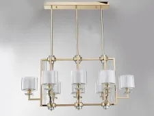 NEWPORT 4400 4408/S gold , Люстра, Gold Clear crystal Clear glass L107*57*H52/104,5 cm E14 8*40W + LED