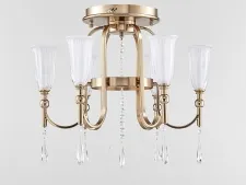 NEWPORT 4800 4806/PL , Люстра, French gold Clear crystal Matt white glass D61,5*H46,5 cm E14 6*40W