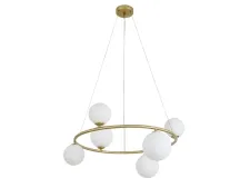 NEWPORT 3840 3840/60 С brass , Люстра , Brass Glass matt white D60*Н35/250 cm G9 6*25W