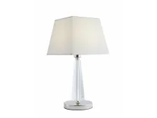 NEWPORT 11400 11401/T , Настольная лампа, Nickel Clear crystal Shade white D25*H49 cm E27 1*40W