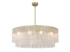 NEWPORT 8370 8370/80 C brass , Люстра, Brass Clear grooved glass with round end D80*H30/200 cm Е14 12*40W