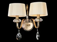 NEWPORT 1700 1702/A , Бра, Bronze Clear crystal Shade beige L40*H34*Sp22 cm E14 2*40W