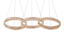 NEWPORT 8240 8243/S chrome , Люстра, Chrome Сlear crystal L130*50*H250 cm D50*3 rings LED 120W 3100K 12000Lm, Spotlight 2*3W