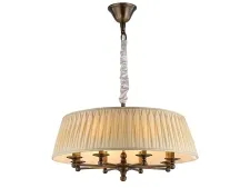 NEWPORT 31500 31508/C black brass , Люстра, Black brass Shade beige D80*H40/140 cm E14 8*40W