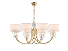 NEWPORT 4360 4368/C new gold , Люстра, Gold Clear crystal White shade D92*H40,8/200 cm E14 8*40W