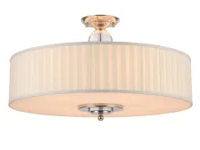 NEWPORT 31700 31709/PL , Потолочный светильник, Nickel Clear crystal Shade white plisse D70*H43,5 cm E27 9*25W