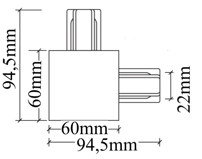 Соединитель L-образный (однофазный) для встраиваемого шинопровода Crystal Lux CLT 0.2211 03 WH | Дом Декора