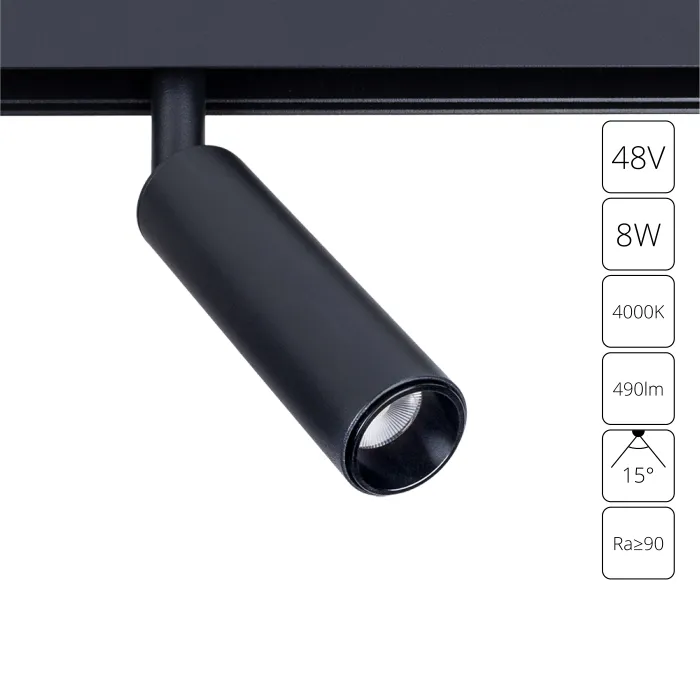 Магнитный трековый светильник Arte Lamp LINEA A4660PL-1BK | Дом Декора