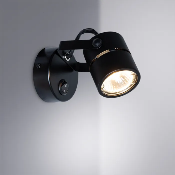 Спот Arte Lamp MIZAR A1311AP-1BK | Дом Декора